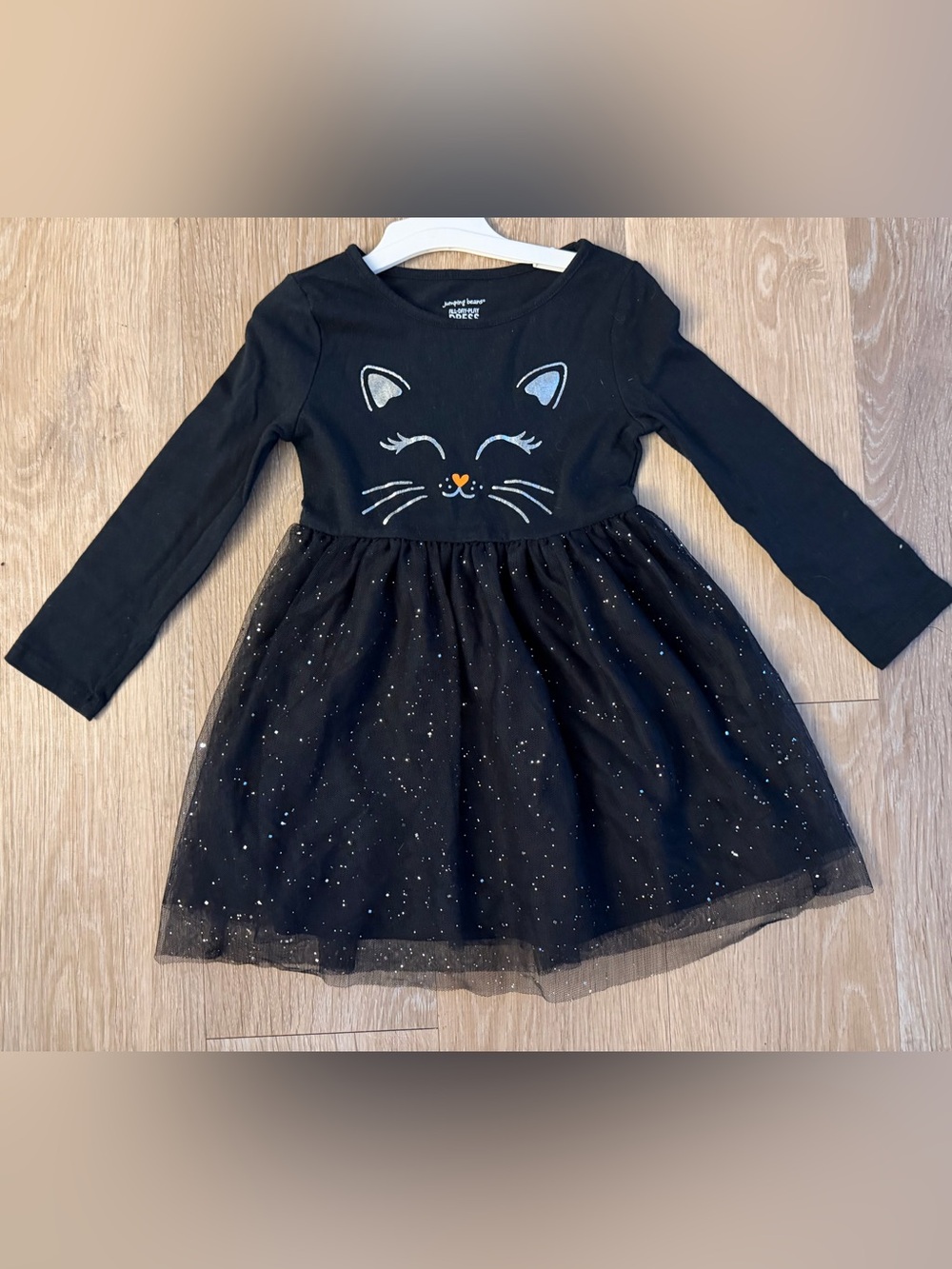 Jumping Beans Girl's Size 2T Halloween Black Sparkle Cat Tutu Dress